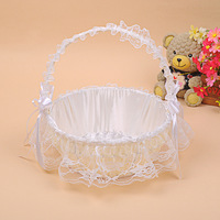 Panier à pétales de fleurs pour demoiselle d'honneur en saule tressé et bambou, style moderne minimaliste, entièrement fait main, panier de rangement pour fruits en dentelle