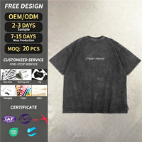 T-shirts vintage surdimensionnés de haute qualité 280 GSM en coton, personnalisés avec des éclaboussures de peinture blanche peintes à la main pour hommes
