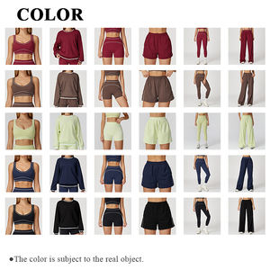 Ensemble de Yoga pour Femme de Fitness : Soutien-Gorge de Sport, Haut Ample à Manches Longues, Legging Taille Haute et Pantalon Large, Couleurs Contrastées - Product Image 3