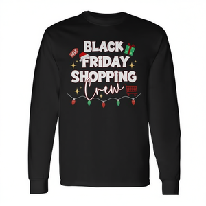 Camiseta de manga larga Black Friday Shopping Crew Christmas para uso familiar en vacaciones - Product Image 2