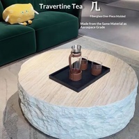 Table basse design nordique imitation marbre pour villas haut de gamme, hôtels, maisons modèle - Meuble de salon créatif et naturel