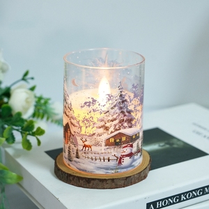 LED Flikkerende Vuurlicht Kerst Kaarsen Kleurrijke Kerstman & Sneeuwpop Feestdagen Print Home Eco Decor Collectie 3 Stuks Op Maat - Product Image 6