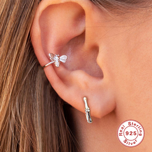 Par de Pendientes de Aro Redondos de Plata de Ley S925 para Mujer 2021 - Product Image 4