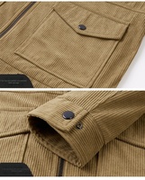 Veste en velours côtelé lourd 800 g/m² avec logo personnalisé |   Haut décontracté vintage à col chaud |   Manteau de travail haut de gamme pour homme, automne-hiver