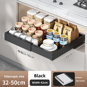 Estantes Extensibles para Gabinetes de Cocina, Organizador Multifuncional Moderno de Acero Inoxidable para Cubiertos - Product Image 1