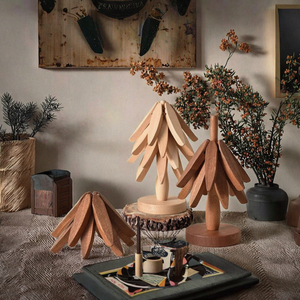 Natural Christmas Tree Shape Foldable Wooden <strong>Trivets</strong> Modern Cartoon Kitchen Table <strong>Stand</strong> for Hot Dishes Pot Bowls Teapots - Product Image 3