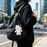 Porte-clés en peluche chat populaire, adorable mini-animal personnalisé, jouets en peluche pour sac, vente en gros pour la décoration quotidienne