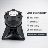 Haut-parleur Tweeter 34 mm de marque Speaker Brand, Fournisseur d'usine, Personnalisation OEM du logo et de la couleur, MOQ 500 paires, Usine