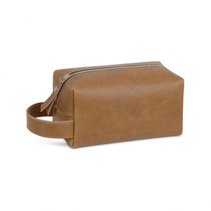 <b>Large</b> Capacity Vintage for <b>Toiletry</b> <b>Bag</b> Imitation Leather Zipper Closure Waterproof Cosmetic Storage <b>Bag</b> - Product Image 5