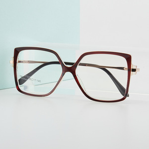 Montures de lunettes carrées TR87164, monture intégrale, protection anti-lumière bleue, unisexe, verres plats, matériau des verres en acétate - Product Image 1