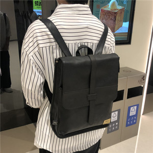 Men's <b>Backpack</b> Polyester 14 Inches Business Travel School Bag Black Coffee Color Middle Size - Product Image 1