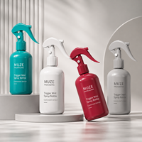Bouteille pulvérisateur à gâchette en plastique PET 300 ml avec logo personnalisé, finition givrée brillante, pour soins capillaires, vaporisateur à fine brume, flacon cosmétique vide pour soins de la peau