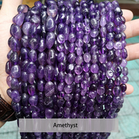 6-10mm perles de pierre naturelle de forme irrégulière perles de quartz clair avec des trous écrasés pour la fabrication de bijoux bracelet à bricoler soi-même collier