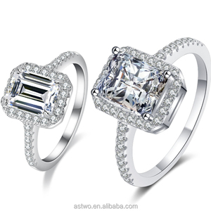 925 in Sterling Sliver 1ct 2 Ct Moissanite diamante da donna matrimonio Moissanite gioielli con diamanti anello di fidanzamento - Product Image 6