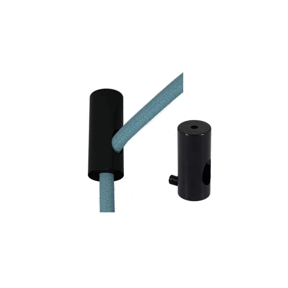 Black cable holder for pendant lamps,cable hook for fixing textile cable