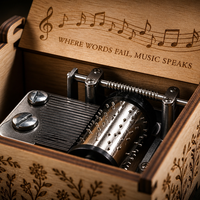 Boîte à musique en bois à manivelle personnalisée, gravée au laser, mouvement mécanique à 18 notes, cadeau souvenir personnalisé pour anniversaire, mariage