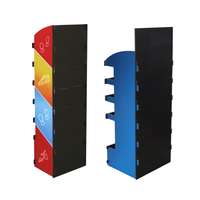 Rak Display Lantai Kardus Bergelombang OEM Kustom untuk Supermarket, Retail POS, POP Stand, Rak Toko Mewah Warna Hitam