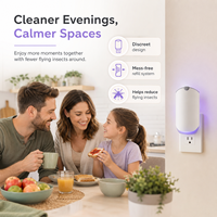 Cedar Space Plug-In Vliegende Insectenval 2 Bases 2 Navullingen, Blauw UV-licht Spuitvrij Geurloos Veilig voor Kinderen en Huisdieren