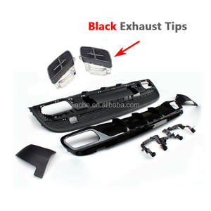 Diffusore Posteriore in ABS con Terminali di Scarico a 4 Uscite per Mercedes-Benz Classe <span class=keywords><strong>GLA</strong></span> <span class=keywords><strong>X156</strong></span> GLA200 GLA260 GLA45 Sport 2014-2017 - Product Image 3