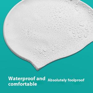 Bonnet <span class=keywords><strong>de</strong></span> <span class=keywords><strong>bain</strong></span> en silicone 65g pour adultes, protection solaire et des oreilles, élasticité accrue pour cheveux longs, vente en gros d'usine pour hommes et femmes - Product Image 3