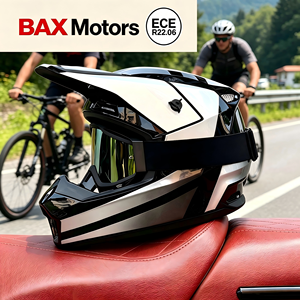 Casque de moto tout-terrain tendance orange et <span class=keywords><strong>noir</strong></span> avec visière, faible résistance au vent, forme de course pour la conduite quotidienne hors route, homologué DOT - Product Image 5