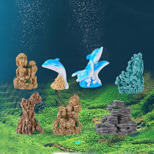 Décoration de rocher d'aquarium, ornement de dauphin en résine, paysage miniature pour décoration d'aquarium, style moderne, respectueux de l'environnement - Product Image 2