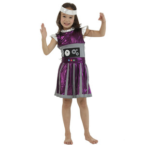 Costumes de famille robot violets pour adultes et enfants, tenues d'Halloween, ensemble de costumes de groupe - Product Image 4