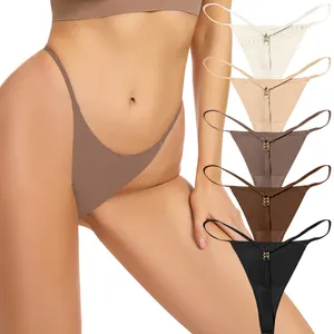 OXYGEN SECRET Custom Logo Ladies Underwear Laser Cutting Thong Invisible Panties 1 Piece T String Pour Femme Women's Panties