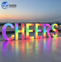 Letras RGB que Cambian de Color de 4 pies, Letras Decorativas con Certificación CE y RoHS, Letras LED Iluminadas de 4 pies para Fiestas y Eventos