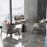 Chaise en cuir moderne de luxe avec pieds en métal, réglable et durable, pour salon, loisirs, hôtel