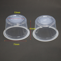 Gobelet à sauce rond miniature jetable transparent en PP de qualité alimentaire de 75 mm et 110 ml pour la gelée et usages multiples, fabriqué en Chine