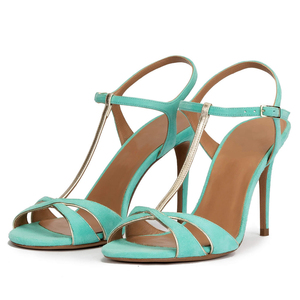 Big Size 46 Women T-strap High Heels Ankle Strap Sandals <b>Open</b> Toe Party Dress Stiletto Custom Wide Fit Shoes - Product Image 3