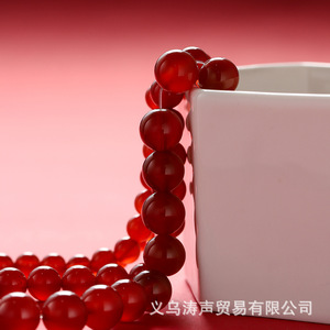 Yiwu Stone Beads <b>Red</b> Agate Round Loose Beads For <b>Bracelet</b> Making 7A High Quality Natural Stone DIY Jewelry Components - Product Image 4