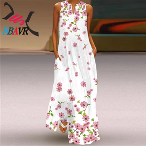Vestido de Fiesta Elegante y Lujoso para Mujer, Estampado Floral, Sin Mangas, Cuello en V, Vestido Formal para Mujer - Product Image 5