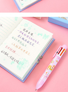 Carnet de notes de dessin animé mignon avec stylo à bille de 6 couleurs - Product Image 3