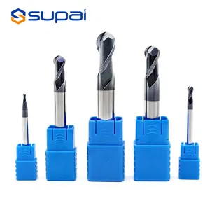 SUPAL Carbide 2 / 4 Flutes Square End Mill HRC50 Inch Size CNC Machine Tools Ball Nose Milling Cutter 3 Years 10 Pieces CN;JIA