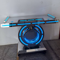 Mesa de DJ Personalizada de Metal y Acrílico con Iluminación LED y Control Remoto para Discotecas, Bares y Fiestas