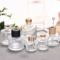 Bouteille de luxe vide de 100ml, 200ml, 500ml, ronde et transparente pour diffuseur d'arôme, parfum, huile essentielle, bouteilles rondes en verre