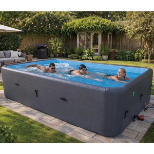 Piscina Gonfiabile Rettangolare in PVC <span class=keywords><strong>con</strong></span> Tecnologia Drop Stitch, Design Resistente per il Relax e l'Abbronzatura in Giardino - Product Image 2