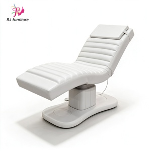 Cama de Masaje Eléctrica de 3 Motores con Cuero PU Blanco, Moderna y Lujosa, en Forma de S, de PVC, Multifuncional para Salón de Belleza - Product Image 2
