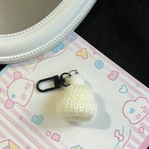Cute Crocheted Mini Christmas Hat Keychain Handmade Crochet Bag Accessories Charms Korean Version Keychain DIY Crafts <b>Doll</b> Hats - Product Image 3