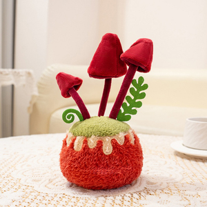 Juguete de Peluche de Hongo en Maceta de Dibujos Animados, Venta al por Mayor de Fábrica, Muñeco de Peluche de Bolete Marrón con Hojas Verdes para Regalo de Vacaciones para Niños - Product Image 3