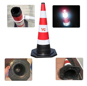 58Cm Đen Cao Su Linh Hoạt Giao Thông Cone An Toàn Đường Cone - Product Image 3