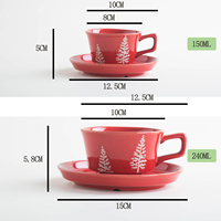 Nouvel ensemble tasse et soucoupe en céramique à motif flocon de neige pour Noël, personnalisation OEM, designs, logos, couleurs