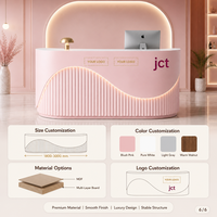 Comptoir de réception en bois rose de luxe sur mesure, écologique et moderne, pour boutique, salon de beauté, salon de coiffure