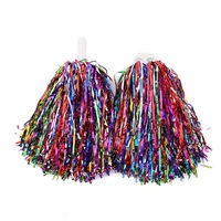 Pompons de cheerleading 25g en feuille métallique avec poignée pour les événements sportifs scolaires, les équipes de danse et les accessoires de fête