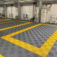Dalles de sol de garage modernes en PP antidérapantes, à emboîtement par clic, avec drainage, pour le detailing automobile et les centres de lavage de voitures