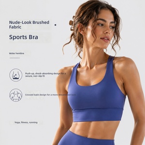Sujetador deportivo sexy para <span class=keywords><strong>mujer</strong></span> con espalda cruzada, logotipo personalizado, 210GSM, a prueba <span class=keywords><strong>de</strong></span> golpes, <span class=keywords><strong>de</strong></span> alto impacto, para gimnasio, fitness, yoga, entrenamiento, top sin mangas para <span class=keywords><strong>mujer</strong></span> al por mayor - Product Image 4