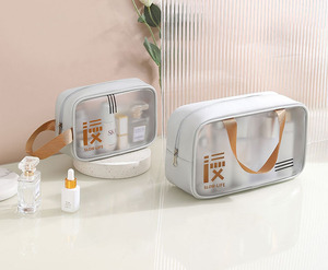 กระเป๋าเครื่องสำอางพีวีซีกันน้ำใสมีซิปจัดเก็บโลโก้ได้ตามต้องการ - Product Image 4