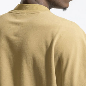 T-shirt de poids lourd en coton jaune sur la taille T-shirt à motif de logo imprimé personnalisé pour homme - Product Image 5